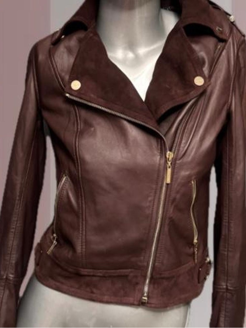 Marciano Guess Y2K Brown Faux-Leather Jacket